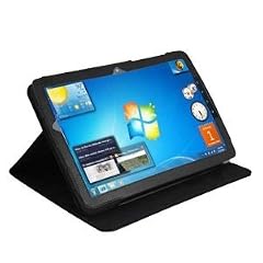 Navitech Schwarze Executive Bycast Leder Flip Trage Tasche Mit Einstellbarem St�nder F�r Das ViewSonic ViewPad 10pro - Win 7 Professional / Google Android 2.2 1.5 GHz