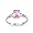 Sterling Silver Baby Ring with Rectangle Faceted Pink CZ in Prong Set - 2mm Band Width - 7mm Face Height - Size: 1-10, 3