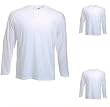 3 Fruit of the Loom Longsleeve Langarm T-Shirts in weiss, Gr�ssen S, M, L, XL
