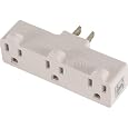 GE 54203 Heavy Duty 3-Grounded Outlet Adapter, Ivory