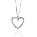 White Sapphire & Sterling Silver Heart Pendant w/ 18