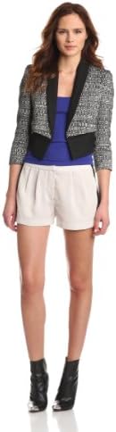 Robert Rodriguez Women's Raffia Tweed Cropped Jacket, Ivory, 10