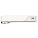 Rhodium-Plated .01 Ct. Diamond Polished Florentined Tie Bar