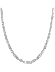 Solid Rhodiumplated Sterling Silver Bullet Link Chain (18 Inch)