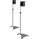 Adjustable Satellite Speaker Stands - Titanium