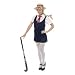Adult Ladies Sexy Highschool, School Girl Fancy Dress Costume with Straw Hat. One Size Costume But Usually Fits Sizes 8, 10, 12 And 14.