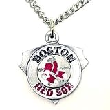 Boston Red Sox Chain Necklace & Enameled Pewter Pendant - MLB Baseball Fan Shop Sports Team Merchandise
