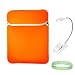 New Orange / Green Amazon Kindle DX Reversible Carrying Sleeve + White Ebook Reader Light + Live*Laugh*Love Wrist Band!!! (Kindle DX Not Included)