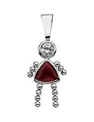 Genuine Ibiza 14K White Gold Girl Pendant With Cz & Tri Birtst January Tation Birthstone Grams 0.7.100% Satisfaction Guaranteed.