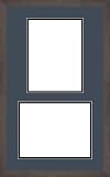 ArtToFrames Collage Frame Photo Mat, Double Mat with 1 - 8.5x11 and 1 - 11x8.5 Openings and Black Coffee with Gold Highlights frame.
