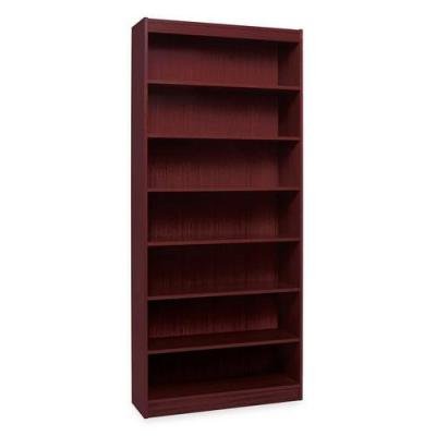 LLR60075 - 7 Shelf Veneer Panel Bookcase, 36Wx12Dx84H, Mahogany