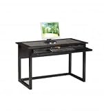 Meridian Desk with Glass Top-Black