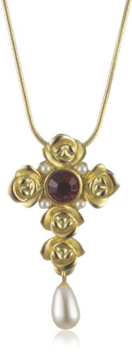 Jean Pierre Damen-Collier Kreuz Vergoldet 1 Swarovski-Kristall rot 42-48 cm 3934 Preisvergleich