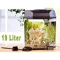 infactory Beleuchtetes Panorama-Aquarium "Hexagon" 19 Liter