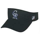 MLB ADULT Colorado ROCKIES Home BLACK VISOR Adjustable Velcro TWILL