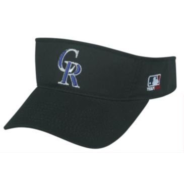 MLB ADULT Colorado ROCKIES Home BLACK VISOR Adjustable Velcro TWILL