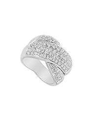 Diamond Crossover Ring 14K White Gold - 2.00 CT Diamonds