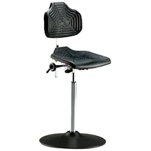 Milagon Brio 12 Series WSP1211TPU Polyurethane Foam Seat on Enamel Disc Base Chair with Edging, High Profile, 24"-34" Adjustment Height