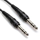 Audio Cable 6.35mm – Stereo Plug to Plug – Instrument Lead – 1 Metre Length – 1m Male Jack to Jack – For Keyboard, Musical Instruments, Recording and More!