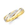 .05ct Diamond 14k Yellow Two Tone Gold Wedding Ring Band (H-I Color, I1 Clarity)
