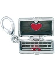 Genuine Zable (TM) Product. 925 Sterling Silver Enamel Hinged Laptop Clip-on Bead Charm. 100% Satisfaction Guaranteed.