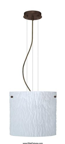 Besa Lighting 1KG-4388OS-SN BESA 1KG Tamburo 12 Opal Stone Satin Nickel Fixed-Connect 120v Cable Satin Nickel
