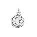 Sterling Silver Charm Circle With Star and Crescent Moon Symbol of Islam 18mm (1)