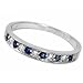 Sapphire & Diamond Wedding Band 14k White Gold