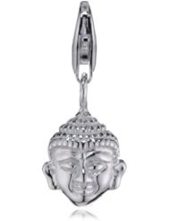 VINANI brand Germany 925 Sterling Silver Charm Pendant Buddha Head small shiny HBKA