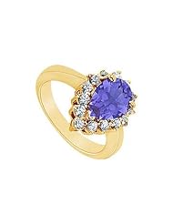 Sapphire and Diamond Ring 14K Yellow Gold - 1.50 CT TGW