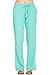 Poplooks Women's Junior Comfy Drawstring Linen Pants