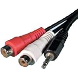 3.5mm stereo jack to 2 RCA Phono Sockets length 20cm