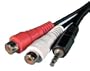 3.5mm stereo jack to 2 RCA Phono Sockets length 20cm