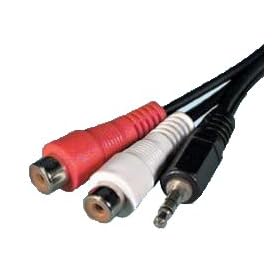 3.5mm stereo jack to 2 RCA Phono Sockets length 20cm