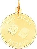 14K Yellow Gold Las Vegas Nevada Round Charm Jewelry