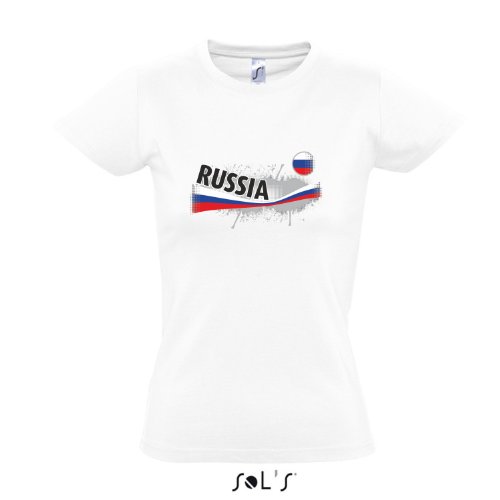 Fanshirt-Damen RUSSIA, Russland Ländershirt EM / WM Trikot S-XXL , White , S