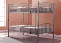 Metal Childrens Bunk Bed Silver 2 Single Beds Detatchable Bunk Bed