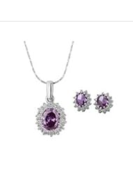 XiangGang ShaoGi 18k White Gold, Round Diamond Ball Fashion Sets, Silver - 18 inch