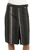 Women's Varied Pinstripe Buckle Tab Waist Skirt