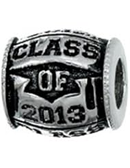 Genuine Zable (TM) Product. 925 Sterling Silver Class of 2013 Bead Charm. 100% Satisfaction Guaranteed.
