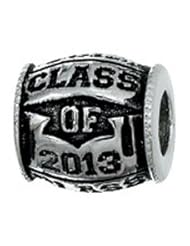 Genuine Zable (TM) .925 Sterling Silver Class of 2013 Bead Charm. 100% Satisfaction Guaranteed.