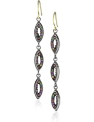 Vicente Agor "Palais Bulles" Multi-Sapphires, Oxidized Silver and Gold Triple Twilight Drop Earrings