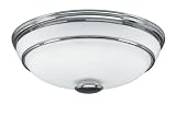 Hunter Bathroom Fan w/ Light: Chrome w/ Cased White Glass, Victorian Model # 81021
