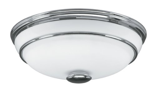 Hunter Bathroom Fan w/ Light: Chrome w/ Cased White Glass, Victorian Model # 81021"