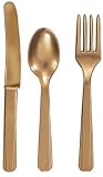 Assorted Plastic Cutlery (pack of 24) - Gold