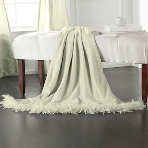 Highgate Manor 50" x 60" Throw with Feather Trim, SAGE