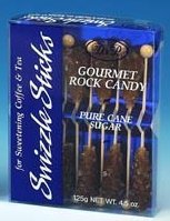 Swizzle Sugar Sticks Set of 10 - Amber by Amber sugar crystals