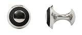 Six Degrees London Fashion Luxury Cufflinks - Pimlico Round Target - Choice of Red or Black Leather