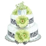 Small Lime Green Daisy Diaper Cake
