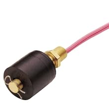 Gems Sensors 01701 Buna N Float Single Point Rugged Compact Alloy Level Switch with Brass Stem and Mounting, 1" Diameter, 1/8" NPT Male, 9/16" Actuation Level, Normally Open